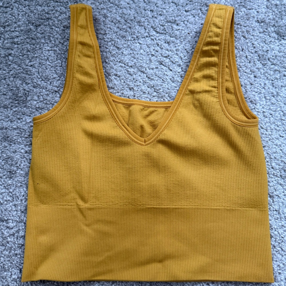 Athleta Golden Ribbed Crop Top - Picture 2 of 3